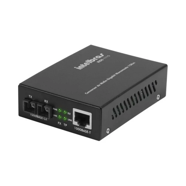 Conversor de mídia Intelbras KGS1120 Giga monomodo 20km com conectores SC e RJ45 para alta velocidade - Foto 3