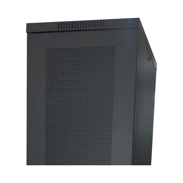 Rack de piso HEPSO 28U 770mm desmontado na cor preta com porta frontal perfurada para equipamentos de telecomunicações - Foto 4