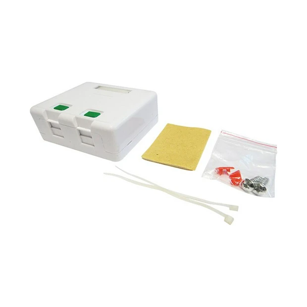 Tomada de superfície Secon 2 portas RJ-45 branca com design discreto para instalações práticas e rápidas - Foto 3