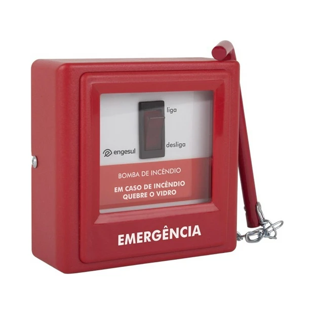 Acionador manual Intelbras vermelho em plástico ABS para acionamento de bomba de incêndio com grau de proteção IP20 - Foto 2