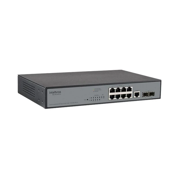 Switch gerenciável Intelbras SG 1002 MR L2+ com 8 portas gigabit e 2 slots SFP para redes de alto desempenho - Foto 2