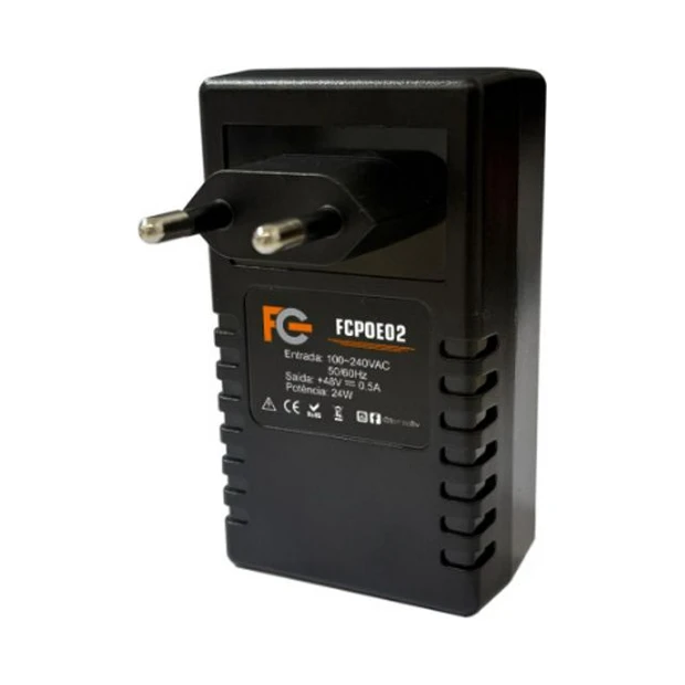 Fonte eletrônica FC PoE 48V 0,5A com duas portas RJ-45 para transmissão de dados e energia simultaneamente - Foto 2