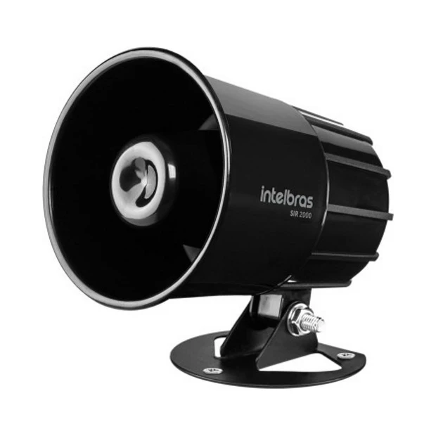 Sirene INTELBRAS SIR 2000 preta com potência sonora de 115 dB e material ABS resistente a UV - Foto 2
