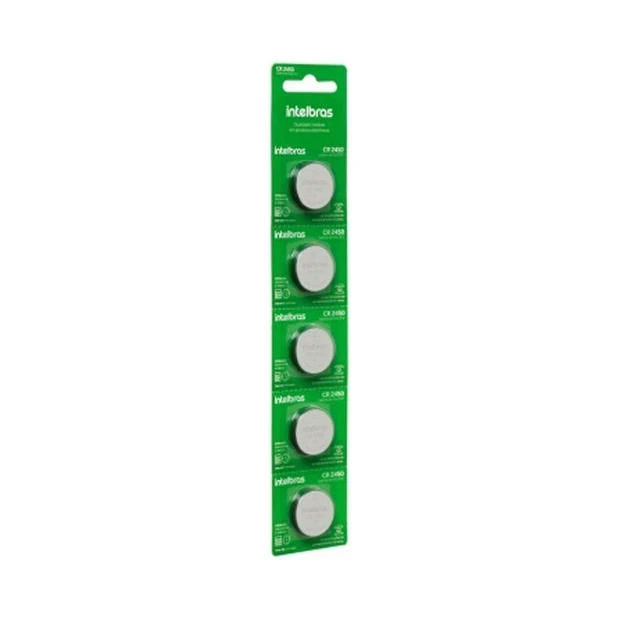 Bateria de lítio Intelbras CR 2450 3V com alta durabilidade e capacidade de 500 mAh em blister com 5 unidades - Foto 2
