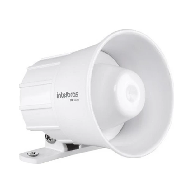 Sirene piezoelétrica Intelbras SIR 1000 branca com potência sonora de 105 dB e base móvel para fixação - Foto 2