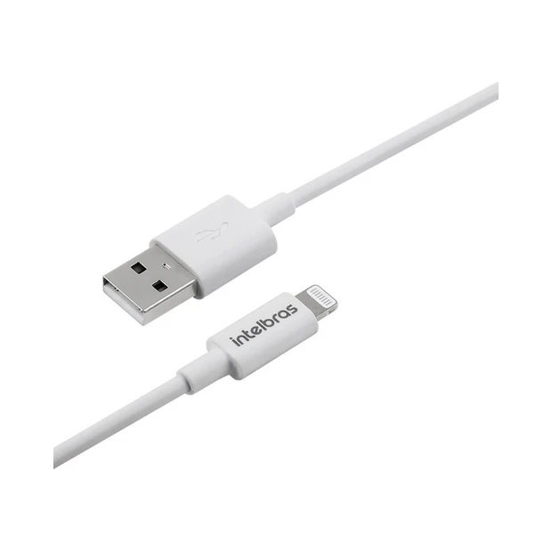 Cabo USB Lightning Intelbras EUAL 12PB branco de 1,2m com revestimento em PVC e suporte para carregamento rápido - Foto 2