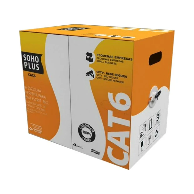 Cabo LAN Furukawa U/UTP Cat.6 24AWG vermelho com 305 metros de comprimento e capa em PVC retardante a chama - Foto 2
