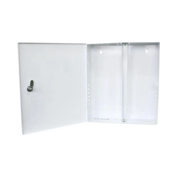 Caixa metálica MAX ELETRON 35x40cm branca com fechadura e ventilação lateral para proteção de DVRs - Foto 2