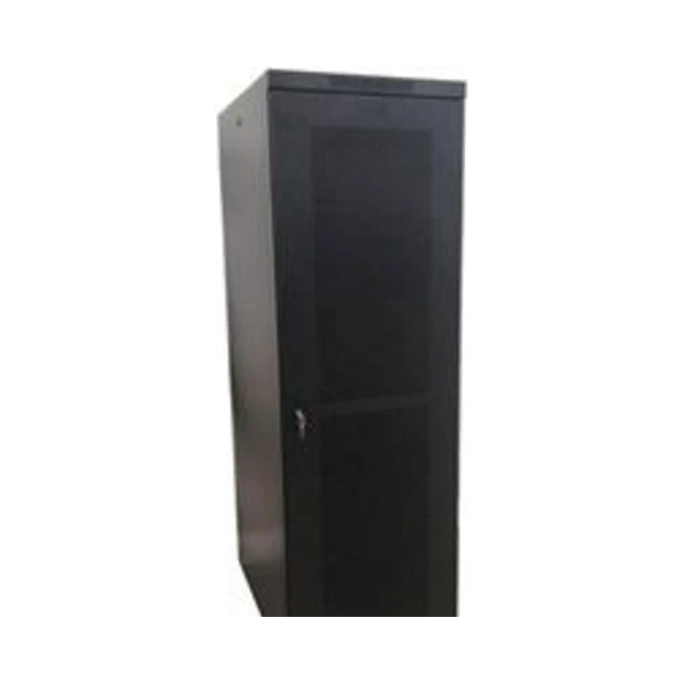 Rack de piso HEPSO 28U desmontado preto com porta frontal perfurada e design para organização de equipamentos de telecomunicações - Foto 2
