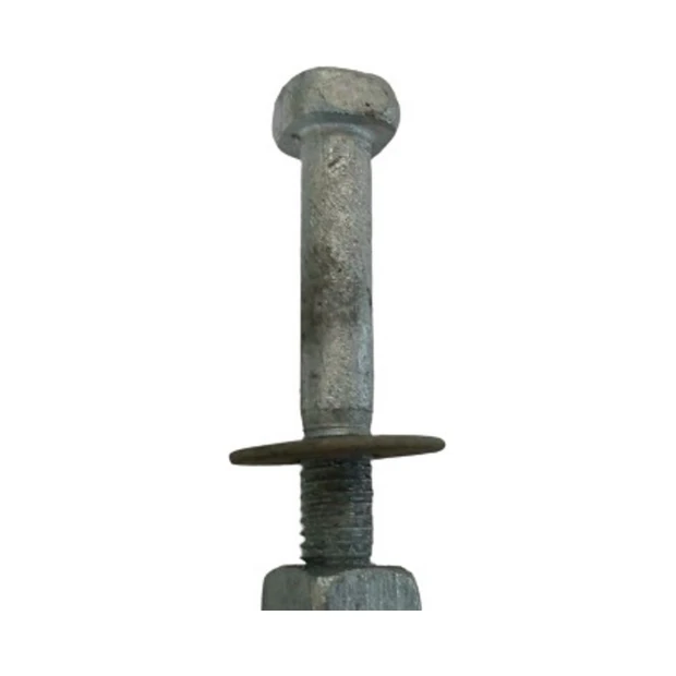 Parafuso PR-60 CG3 galvanizado com cabeça e porca quadrada para fixação de isoladores tipo roldana - Foto 2