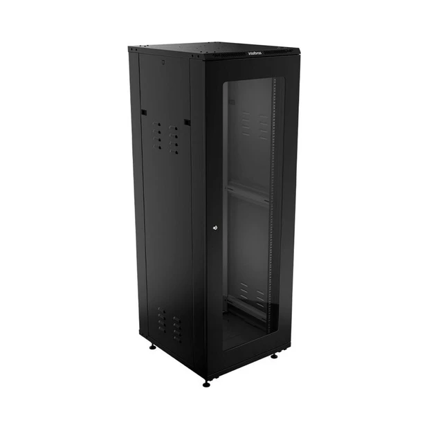 Rack de piso Intelbras RPD 3667 desmontado preto com capacidade de 36U e profundidade de 670mm - Foto 2