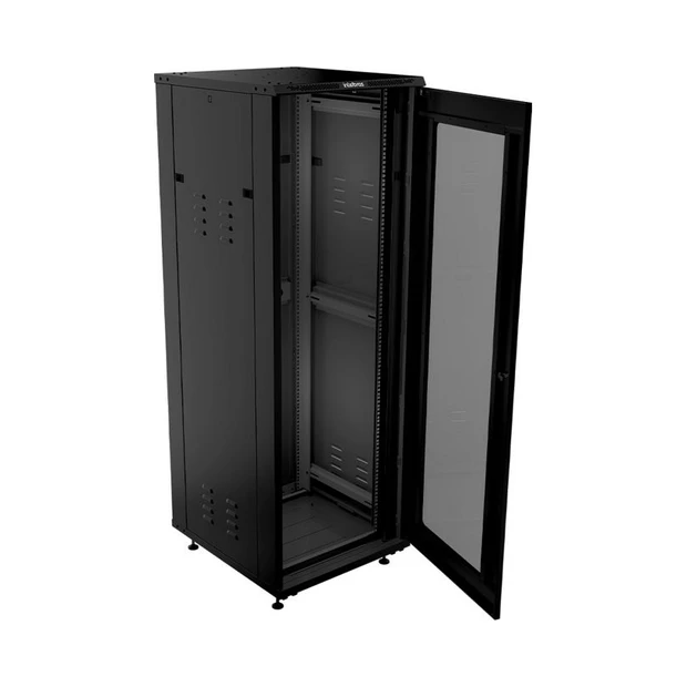 Rack de piso Intelbras RPD 3667 desmontado preto com capacidade de 36U e profundidade de 670mm - Foto 4