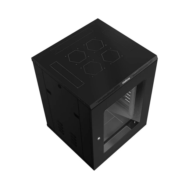 Rack de piso desmontável Intelbras 16U preto com profundidade de 570 mm e abertura para ventilação - Foto 4