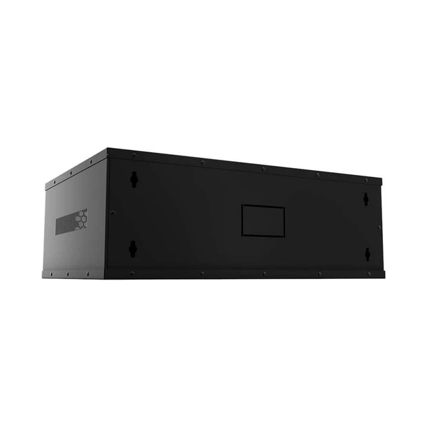 Mini rack Intelbras 03U 370mm montado preto com porta frontal removível e venezianas laterais para ventilação - Foto 5