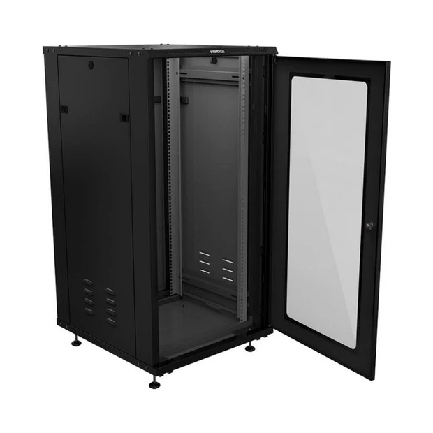 Rack de piso desmontável Intelbras 24U preto com profundidade de 670 mm para armazenar equipamentos eletrônicos - Foto 2