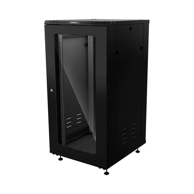 Rack de piso desmontável Intelbras 24U preto com profundidade de 670 mm para armazenar equipamentos eletrônicos - Foto 3
