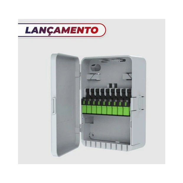 Caixa de terminação óptica FIBRACEM BOX FTTA ADAPT FUSION PLUS 1X16 SC APC CZ STS com design compacto e fácil acesso - Foto 3