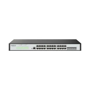 SWITCH 24 PORTAS 10/100/1000 + 4 SFP SG 2404D MR L2+ SKD
