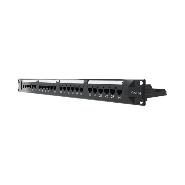 Patch panel Furukawa 24 portas Cat.5e T568 A/B com design para gerenciamento de cabos e suporte a GigaBit Ethernet - Foto 2