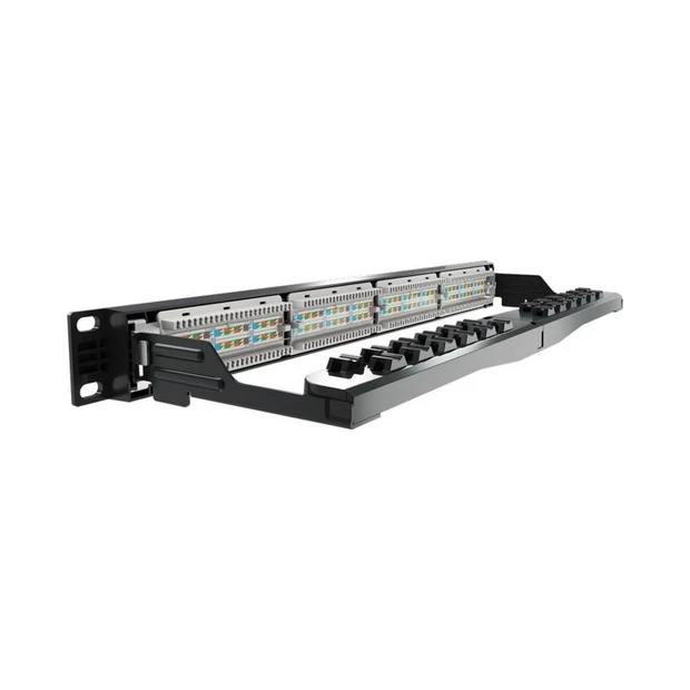 Patch panel Furukawa 24 portas Cat.5e T568 A/B com design para gerenciamento de cabos e suporte a GigaBit Ethernet - Foto 3