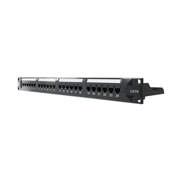 Patch panel Furukawa 24 portas Cat.6 T568A/B em plástico de alto impacto para gerenciamento de cabos - Foto 2