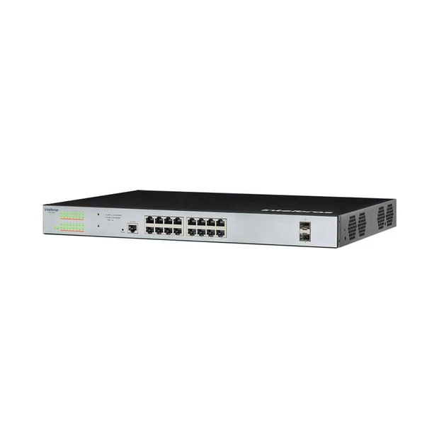 Switch gerenciável Intelbras SG 1602 PoE Max com 16 portas gigabit PoE e 2 portas SFP para redes empresariais - Foto 3