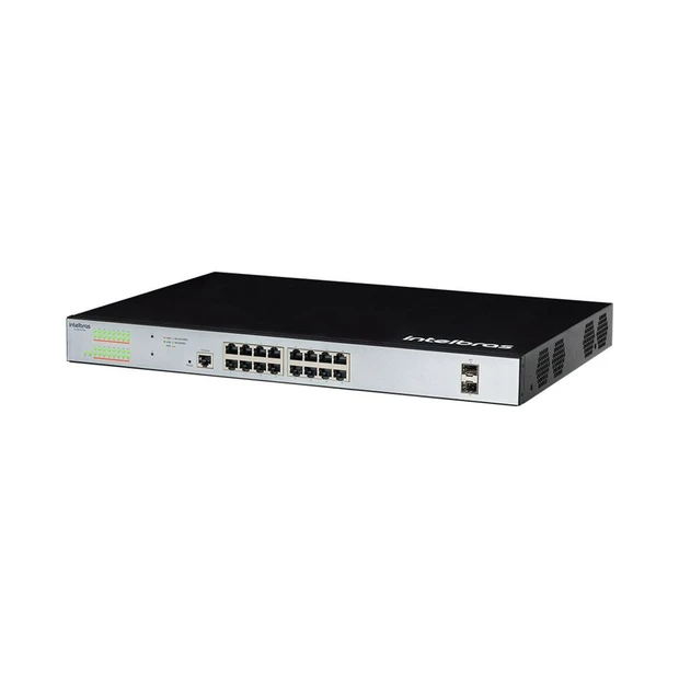 Switch gerenciável Intelbras SG 1602 PoE Max com 16 portas gigabit PoE e 2 portas SFP para redes empresariais - Foto 4
