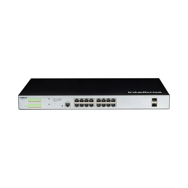 Switch gerenciável Intelbras SG 1602 PoE Max com 16 portas gigabit PoE e 2 portas SFP para redes empresariais - Foto 5