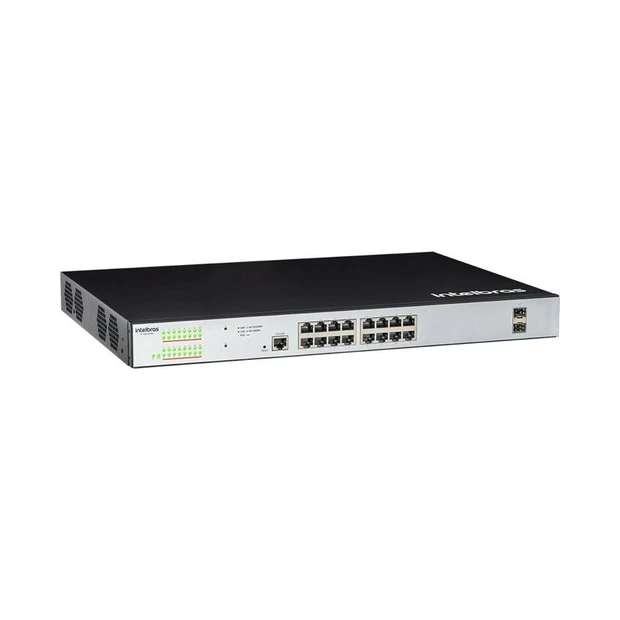 Switch gerenciável Intelbras SG 1602 PoE Max com 16 portas gigabit PoE e 2 portas SFP para redes empresariais - Foto 6