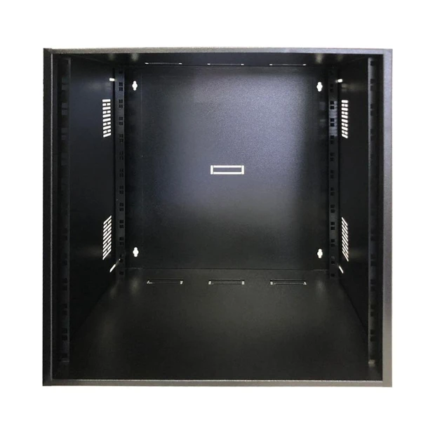 Mini rack MAX ELETRON 12U x 400mm preto em aço soldado com portas de acrílico e ventilação - Foto 5