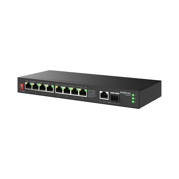 Switch Intelbras S1110G-PA 10 portas Gigabit Ethernet com 8 portas PoE e 2 Uplink para pequenas e médias aplicações - Foto 3