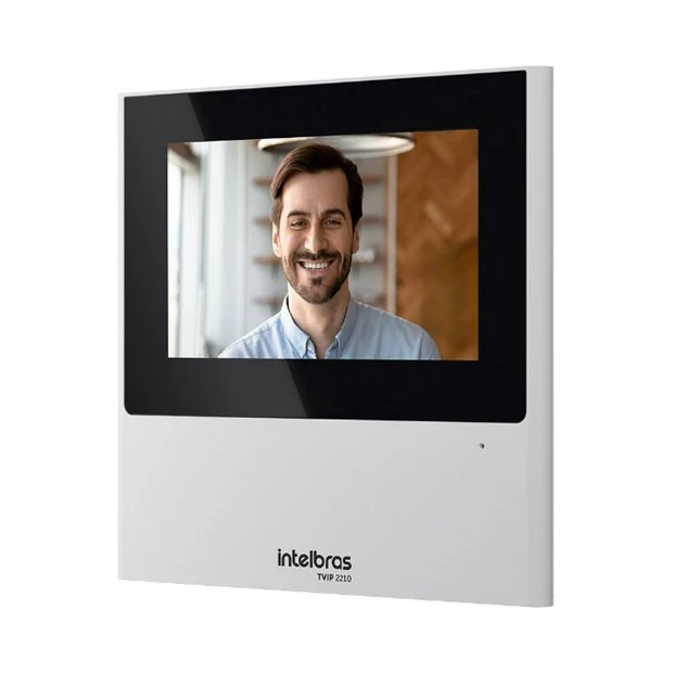 Terminal interno de vídeo porteiro Intelbras TVIP 2210 branco com áudio bidirecional e suporte PoE - Foto 3