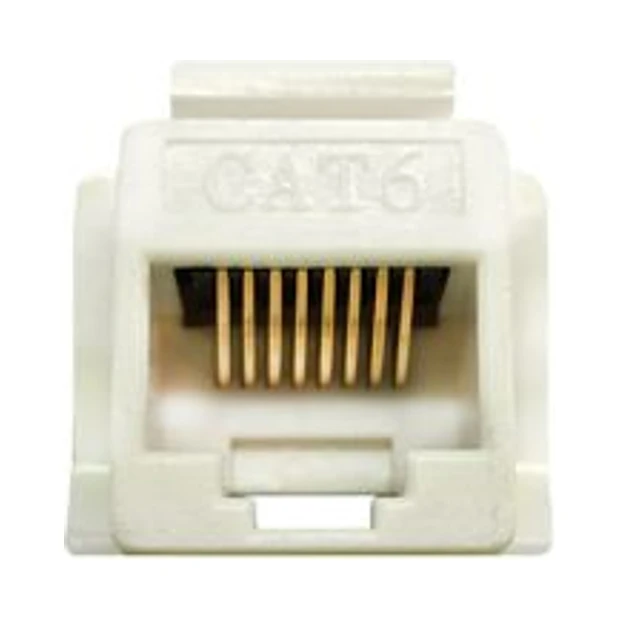 Conector fêmea Keystone CAT6 Megatron branco com estrutura antichamas e terminais banhados a ouro - Foto 2