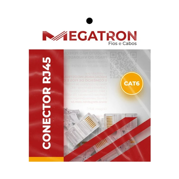 Pino jack RJ-45 8x8 Cat.6 Megatron com terminais de cobre banhados a ouro para alta performance em redes - Foto 3