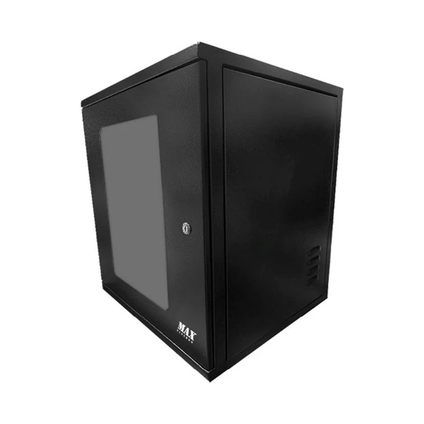 Mini rack Max Eletron 07U preto em aço carbono com tampas removíveis e visor acrílico para equipamentos 19'' - Foto 3