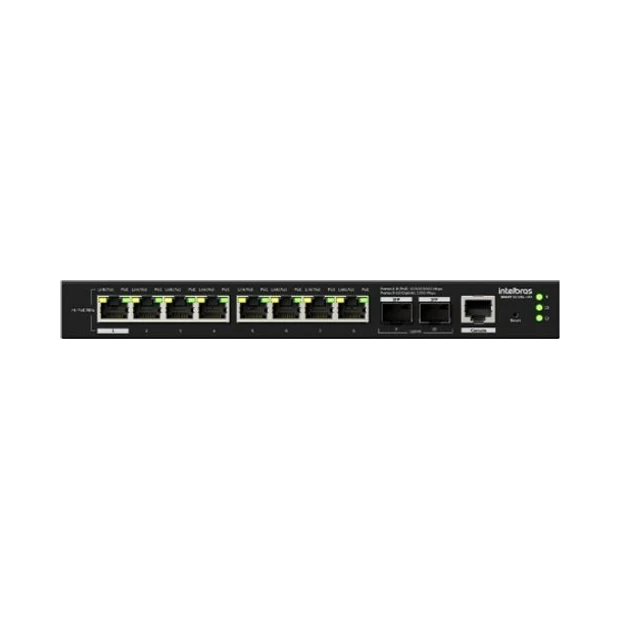 Switch gerenciável Intelbras S2110G-HPA com 10 portas sendo 8 PoE e 2 SFP para aplicações pequenas e médias - Foto 2