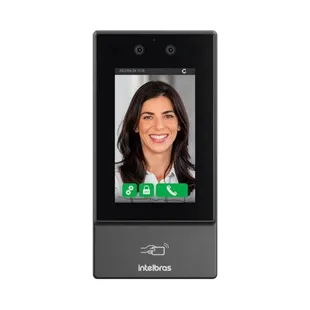 Controlador de acesso facial Intelbras SS 3532 MF com tela LCD sensível ao toque e capacidade para 10.000 usuários