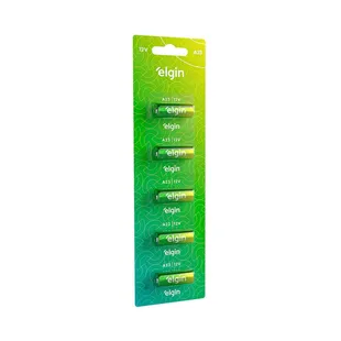 Bateria alcalina 12V 23A Elgin com 5 unidades para dispositivos que exigem alta potência